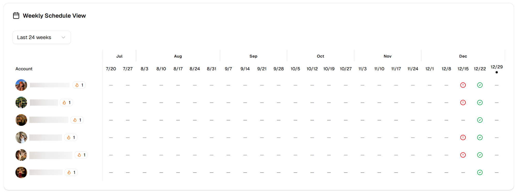 Content Scheduling Calendar